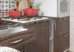 Угловая модульная кухня Гренада 1.76х2.7м (бразильский орех) Коричневый