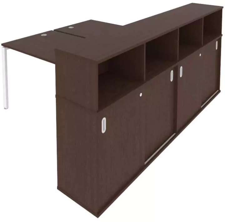 Рабочая станция с опорным шкафом-купе 4 Metal System Style, Бежевый