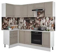 Угловая модульная кухня Ева 1.2х2.4 м (мокко софт)