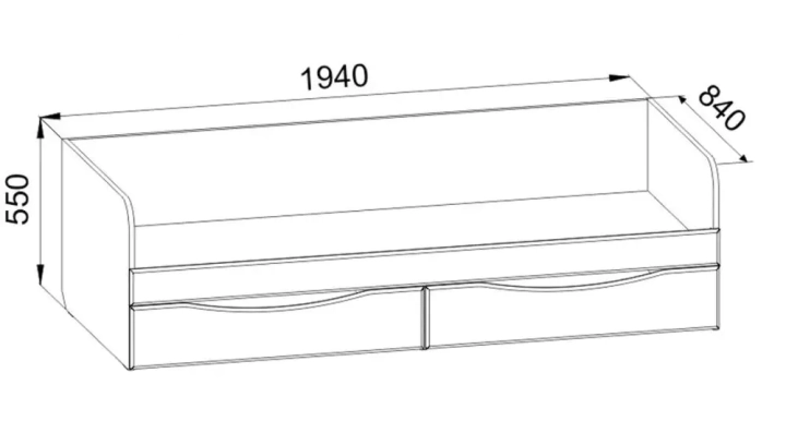 Детская кровать ДК-11, Синий