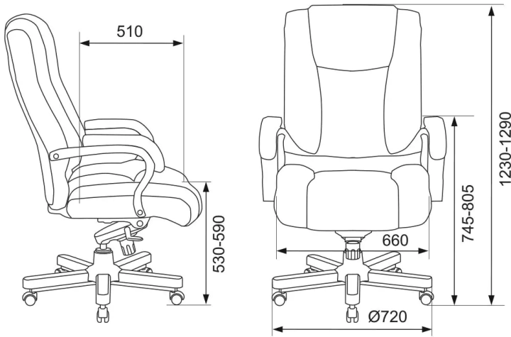 Кресло руководителя Бюрократ T-9925 Walnut, Черный