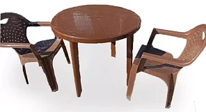 Комплект пластиковой мебели стол круглый Ривьера + 2 кресла Флинт 
