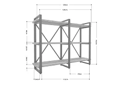 Стеллаж Айсберг Лофт 120х102-3 Белый