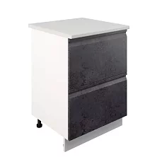 Шкаф нижний с ящиками ШНГ2Я 600 Бруклин (бетон черный) 