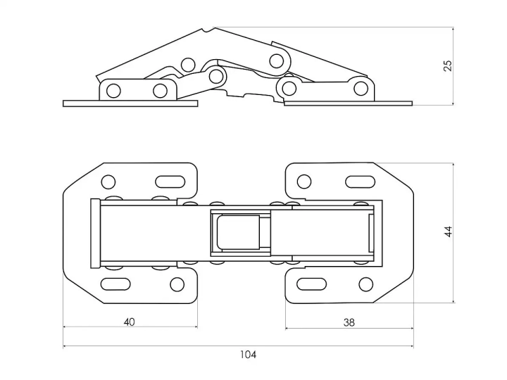 ф208а Петля поршневая быстрого монтажа (угол откр. 180°)