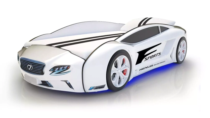 Кровать-машина Roadster Лексус с подъемным механизмом, Белый