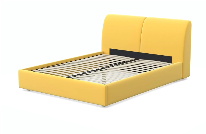 ф327а Мягкая кровать Бекка (желтая)