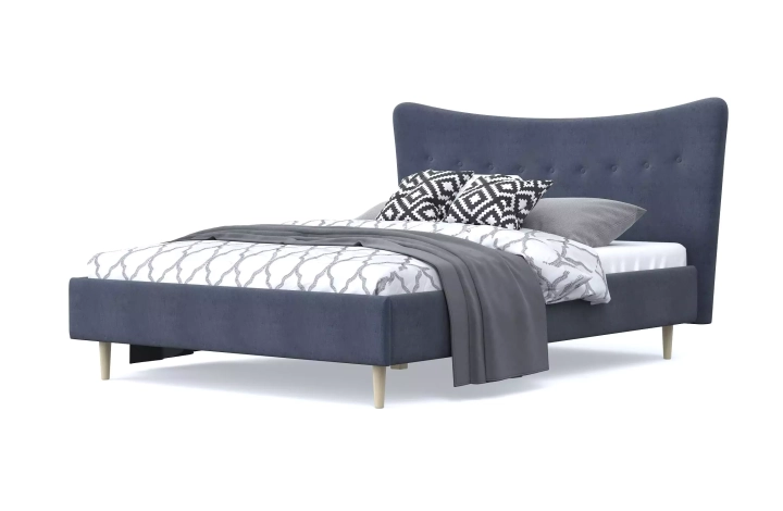 Мягкая кровать Финна 140 дизайн 8, Серый