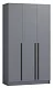 Шкаф 3-х створчатый Бастион 1.5 м № 1 (графит), Графит