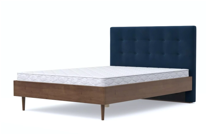 ф327а Мягкая кровать Альмена (синяя)