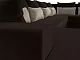 Угловой диван Мэдисон - П микровельвет коричневый подушки бежевые коричневые фото3