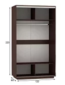 Шкаф-купе ХИТ Реймер (120) 43 с зеркалом Коричневый