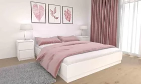 Кровать Айден КР06-1600 (белый) с матрасом Divano Classic Зависимые пружины (Bonnelle)