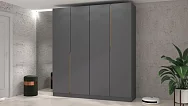 Шкаф распашной Гермес 4-х дверный 2.0 м (графит)