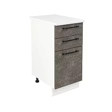 Шкаф нижний с ящиками ШН3Я 400 Нувель (бетон коричневый) 