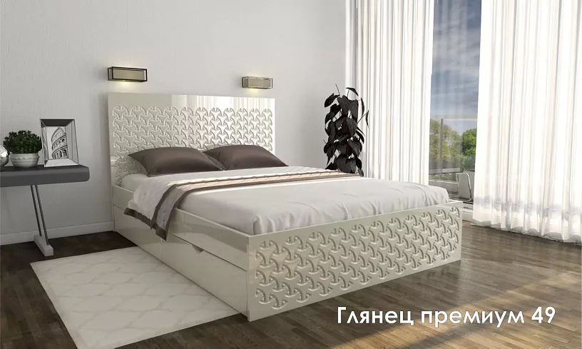 Кровать Глянец, Бежевый