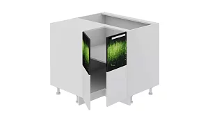 Шкаф напольный угловой с углом 90° Фэнтези (Грасс) Белый 