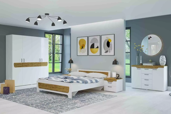 Кровать Милана с матрасом Divano Classic Зависимые пружины (Bonnelle), Белый