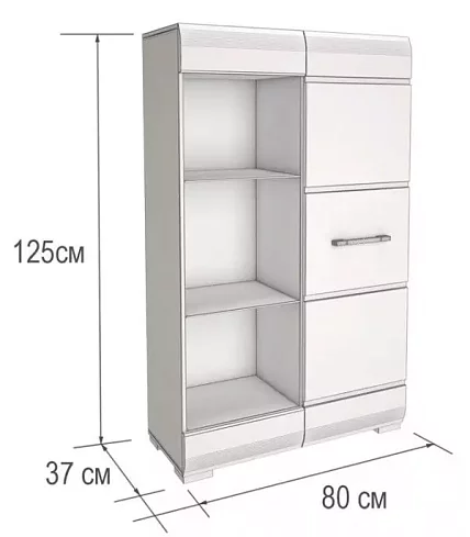 Стенка Ненси 3 мдф глянец (Римини), Белый