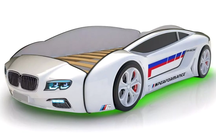 Кровать-машина Roadster БМВ, Белый