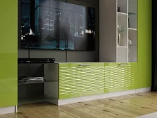 Стенка Стенка-горка Купертино Глянец 3D 1 Зеленый