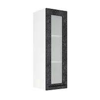 Шкаф верхний со стеклом (премьер) ШВС 300Н Нувель (бетон черный) 