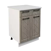 Шкаф нижний с ящиками ШН2Я 600 Барселона (седой клен) Серый