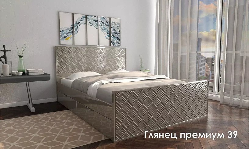 Кровать Глянец, Бежевый