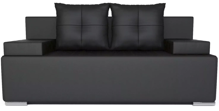 ф50а Прямой диван Мадейра (экокожа черная) 1