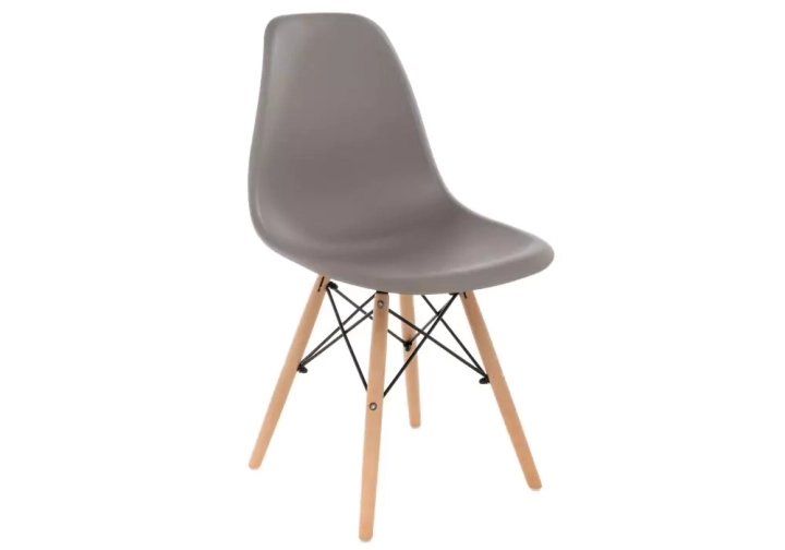 ф208а Стул деревянный Eames PC-015 серый