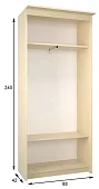Шкаф-купе Эконом Миллениум 884х2400х423 зеркало Бежевый