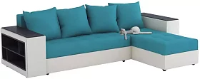 Угловой диван Дубай с оттоманкой дизайн 2 правый Еврокнижка 