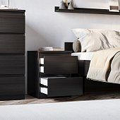 Тумба прикроватная с ящиками Мальта Черный