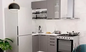 Угловая кухня Кёльн МДФ 1.0х1.4м (софт карамель) Коричневый