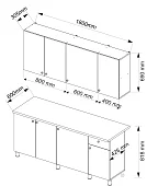 Кухня Деми 1.8 м (дуб вотан) Коричневый 