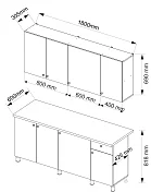 Кухня Деми 1.8 м (дуб вотан)