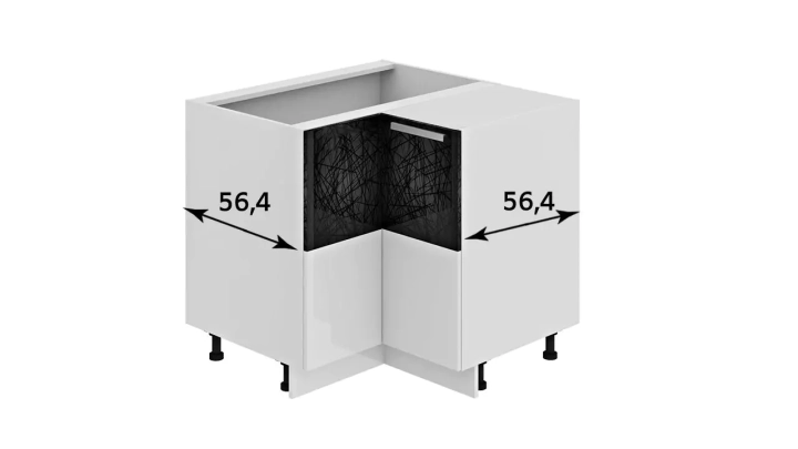 Шкаф напольный угловой с углом 90° Фэнтези (Лайнс), Белый