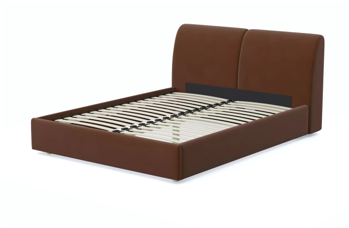 ф327а Мягкая кровать Бекка (коричневая)