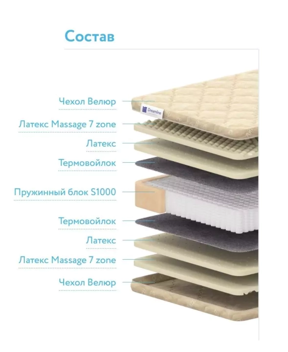 Матрас Дримлайн Relax Massage S100, Бежевый
