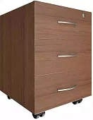 Тумба подкатная (3 ящика, с замком) Нова С (НОВА S) Коричневый