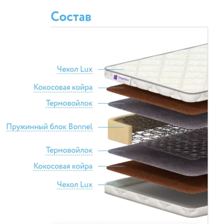 Матрас Dreamline Dream-1 BS, Белый