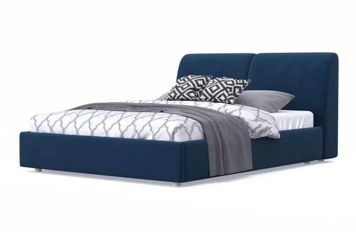 ф327а Мягкая кровать Бекка (синяя)