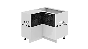 Шкаф напольный нестандартный угловой с углом 90° Фэнтези (Лайнс) Белый 