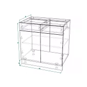 Шкаф нижний с ящиками ШН2Я 800 Кёльн (софт карамель) Коричневый