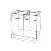 Шкаф нижний с ящиками ШН2Я 800 Кёльн (софт пломбир)