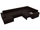 Угловой диван Мэдисон - П микровельвет коричневый подушки бежевые коричневые фото6