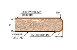 Столешница 38 мм Мрамор белый 0.3 м (левая) Белый