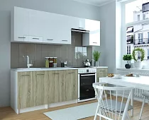 Кухня Альба 2400 СП Белый