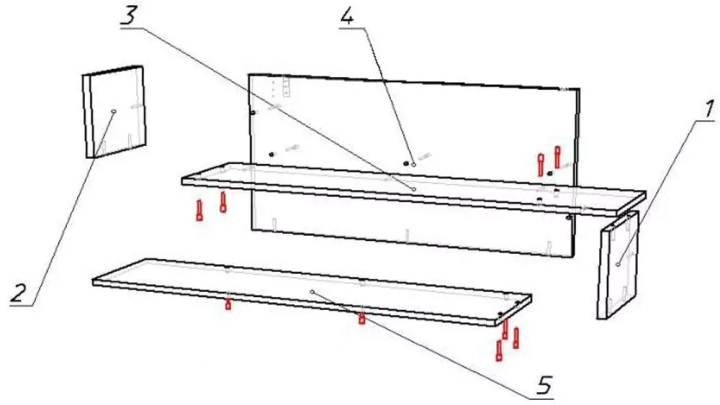 Полка ДКГ-2 BMS, Коричневый