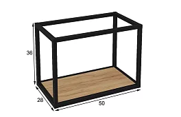Каркасная полка Лофт ПМГ-Л 500 Черный